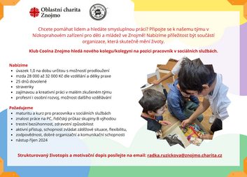 Hledáme pracovníka v sociálních službách